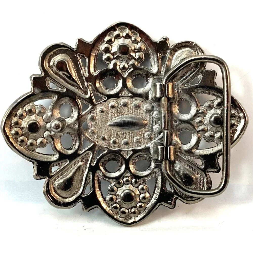Belt Buckle Women Unisex‎ Midcentury Rhinestones Sparkling Goth Art Deco